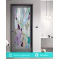 thumbnail image 5 of Stained Glass Texture Window Privacy Film, Modern Abstract Purple Green Glass Glow Frosted Glass Window Clings Static Cling UV Heat Blocking Reusable Door Sticker for Bathroom 19.6 x 39.3 Inch, 5 of 9