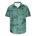 thumbnail image 5 of Tdoqot Mens Shirts Short Sleeve Button Down- Casual Loose Fit Printed Turndown Collar Summer Hawaii Shirts Green Size M, 5 of 5