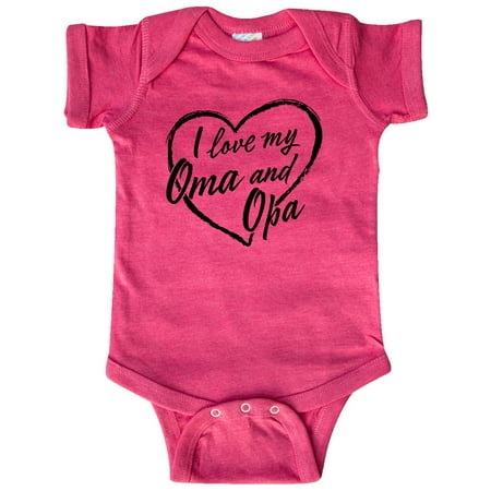 

Inktastic I Love My Oma and Opa in Black Chalk Heart Gift Baby Boy or Baby Girl Bodysuit