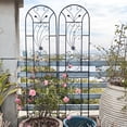 thumbnail image 3 of 4-Pack 86.7"H×19.7"W Black Peacock Style Metal Garden Trellis Rustproof Support for Climbing Plants & Flowers, 3 of 16