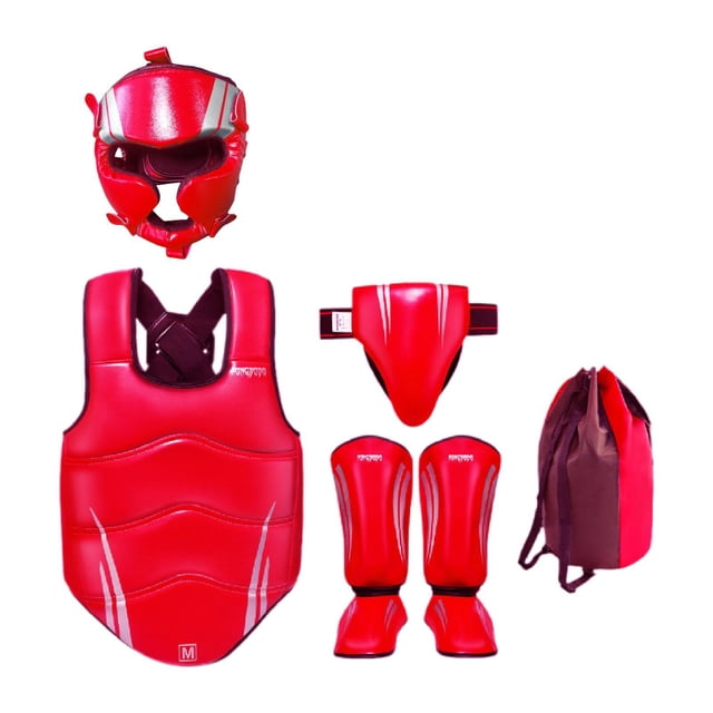 Taekwondo Gear Gear Set Gear para Kickboxing Muay Thai Fitness Rojo Talla L