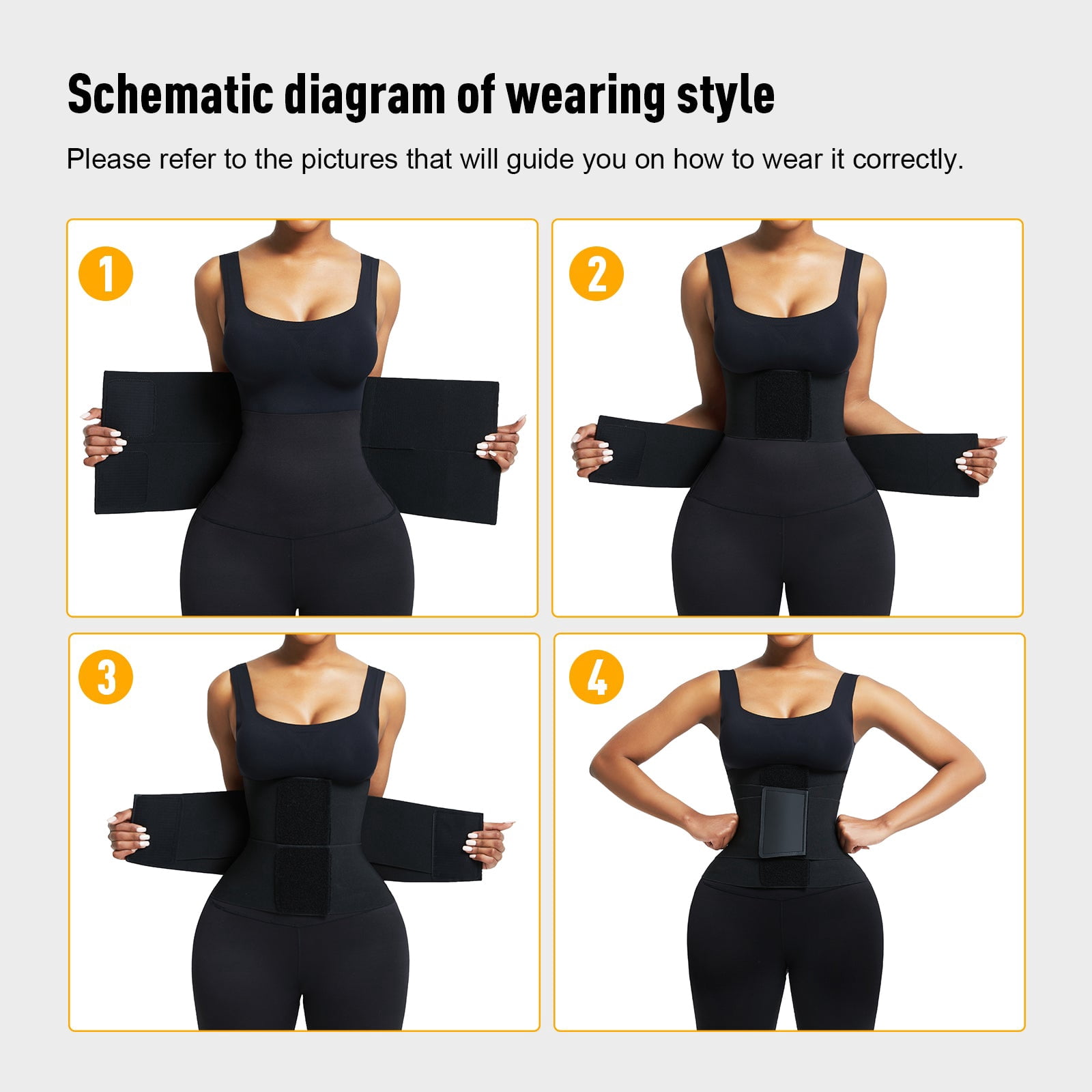 FeelinGirl Women's Adjustable Tummy Control Waist Trainer Belt with Triple Wrap Design, XS-4XL