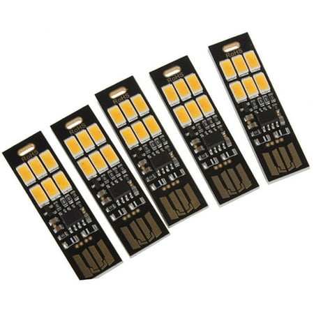 

5Pcs 6-LED Night Light USB 1W 5V Touch Dimmer Warm White Light New