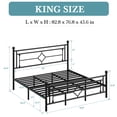thumbnail image 7 of Einfach King Size Heavy Metal Bed with Vintage Headboard Pattern, Black, 7 of 7