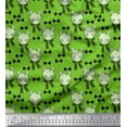 thumbnail image 1 of Soimoi Green Viscose Chiffon Fabric Bow & Cat Face Kids Print Fabric by Yard 42 Inch Wide, 1 of 1