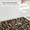 thumbnail image 5 of Yiaed Mushrooms Print Highly Absorbent Microfiber Kitchen Counter Mat, Dish Drying Pad for Dishes, Utensils, Pots and Pans, Large 18" x 24", 5 of 7