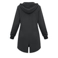 thumbnail image 4 of DYTTDG Women's Oversized Longline Zip-Up Hoodie, Full-Zip Fleece Sweatshirt Jacket with Kangaroo Pocket, Long Hooded Coat for Fall & Winter, 4 of 8