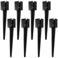 thumbnail image 1 of CRIZTA 8 piezas de 24.0 in, resistente, 4 x 4, anclaje para poste de valla, estaca de metal con recubrimiento en polvo negro, anclajes para postes de buzón. Longitud: 24 pulgadas Dimensión exterior: 4, 1 of 5