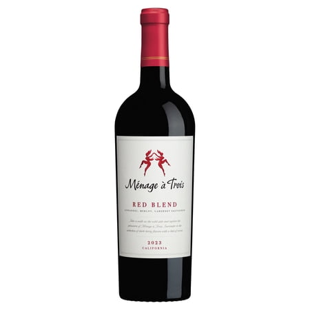 Menage a Trois California Red Blend Red Wine, 750 ml Glass Bottle, 13.5% ABV