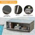 thumbnail image 4 of Homrest Patio Conversation Sets, 6-Piece All-Weather Wicker Outdoor Conversation Sets with Storage Glass Coffee Table and Ottomans, Navy, 4 of 9