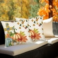 thumbnail image 2 of Fall Pillow Covers 20x20 Inch Set of 2 Blue Green Pumpkins Maple Leaves Autumn Crucifix Decorations Farmhouse Throw Pillows Cushion Case Home Decor Harvest Thanksgiving Throw Pillow Cover, 2 of 6