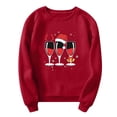 thumbnail image 4 of VBARHMQRT Chandail à Épaules Dénudées Femmes Mode Décontractée Col Rond Manche Noël Verre Imprimé Partiel Chandail à Capuchon, 4 of 4