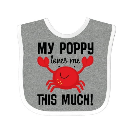 

Inktastic My Poppy Loves Me Grandchild Gift Baby Boy or Baby Girl Bib