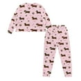 thumbnail image 3 of DISNIMO Dachshund Paw Printed Women's 2 Piece Lounge Sets Fashion Long Sleeve Sleepwear with Long Pajama Pant Set Crew Neck Pajama Outfits, L, 3 of 7