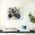 thumbnail image 4 of Acheng Square Canvas Wall Art - BlackBerry and Passion Fruit Watercolor | Fruits Art and Illustrations - Giclee Print Gallery Wrap Modern Home Art Ready to Hang 20x16inch, 4 of 6