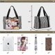 thumbnail image 2 of Striped Tote Handbag Classic Black White Print Street Daily Bag with 7 Pockets Gifts for Women, 2 of 4