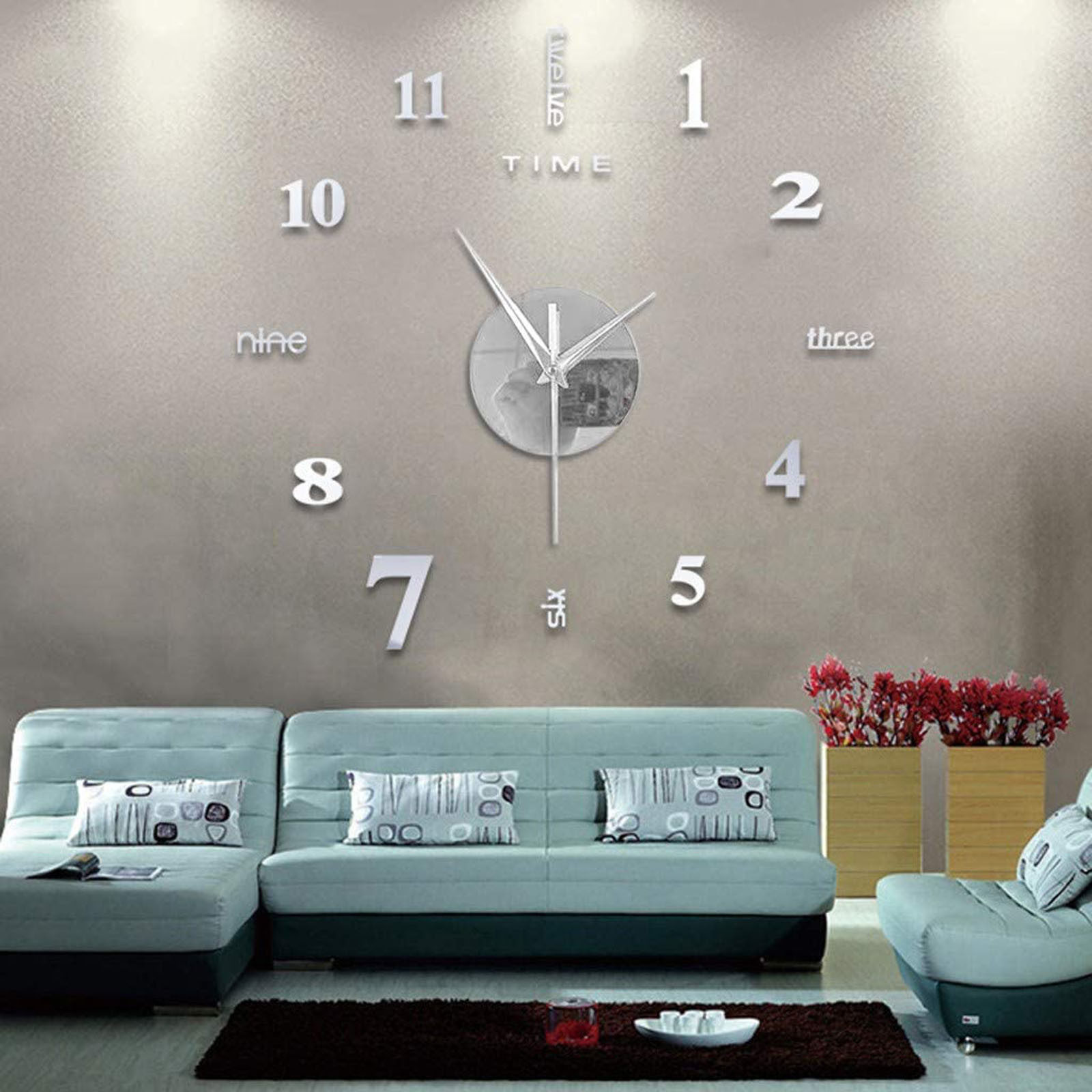 small digital clock battery operated for bathroom clock Large Frameless ...