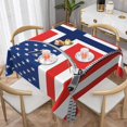 thumbnail image 1 of America Flag and Norwegians Flag Square Tablecloth Black, Stain & Wrinkle Resistant, Washable Polyester Table Cloth for Holiday, Buffet Parties, and Wedding, 1 of 8