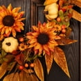 thumbnail image 6 of Thanksgiving Fall Pumpkin Wreath, Fall Pumpkin Wreath With Sunflowers & Daisies For Front Door, Lush Harvest Floral Arrangement, Perfect For Thanksgiving Porch Decor D, 6 of 8