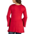 thumbnail image 3 of 24seven Comfort Apparel Long Bell Sleeve Flared Maternity Tunic Top, 3 of 3
