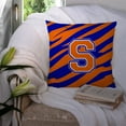 thumbnail image 3 of Carolines Treasures CJ1023-SPW1414 Letter S Initial Tiger Stripe - Blue Orange Fabric Decorative Pillow, 14Hx14W,, 3 of 4