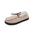 thumbnail image 2 of Miluxas Women's Moccasin Slippers Warm Fuzzy Lining Loafers Slip On Round Toe Comfortable Casual Indoor Outdoor House Shoes Khaki 9-9.5(42), 2 of 8