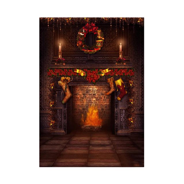 Fondo de telón de fondo de decoración de escenas navideñas de 30 * 60 cm para accesorios de fotografía de muñeca Macarena Decoración navideña de la casa de muñecas