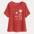 thumbnail image 4 of Plebaso Hauts en Coton et Lin pour Femmes Manches Courtes Chemises Imprimées Graphiques Blouses Légères Décontractées pour Femmes, 4 of 6