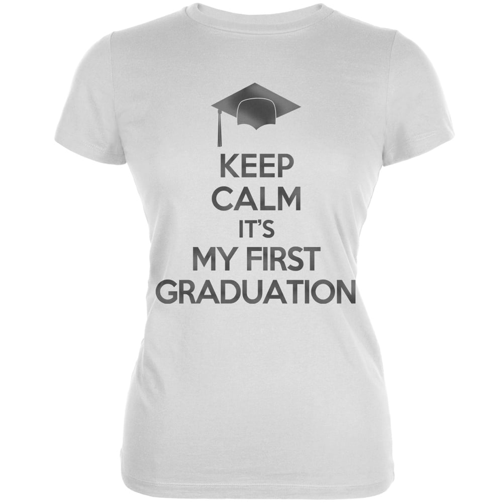 Keep Calm First Graduation Black Juniors Soft T-Shirt
