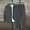 01 Dark Gray, variant on YueHuiYing Men's Solid Color Long Sleeved Lapel Pocket Jacket Long Pants Warm and thickened suit