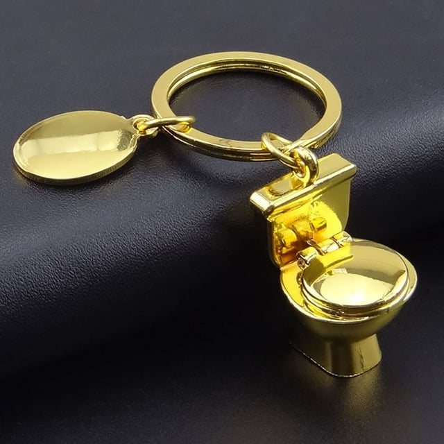 EGNMCR Keychains Mini Toilet Metal Key Chain Pendant Activity Gift Key chain