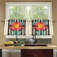 thumbnail image 4 of Yayeee Kitchen Curtains Tier Set of 2 Light Filtering 57"x36" Over Sink Window Panels, Geometric Circle, 4 of 7