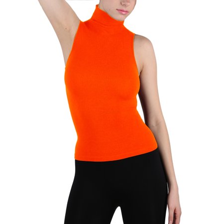 Download EK-TANCO - Women Seamless Sleeveless Mock Neck Turtleneck ...