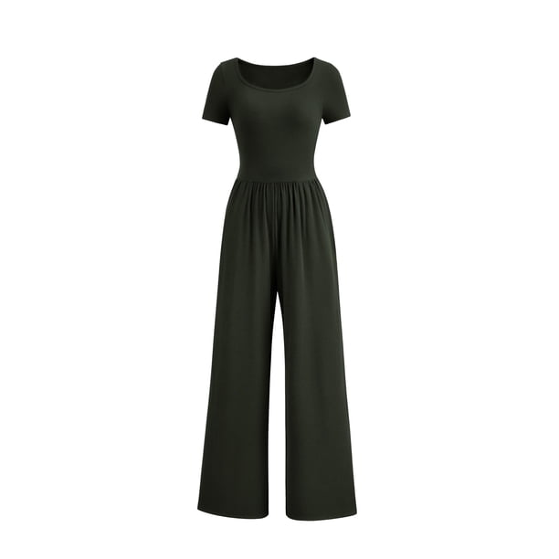 Mono Enterizo PRETTYGARDEN de Pierna Ancha con Escote Cuadrado M