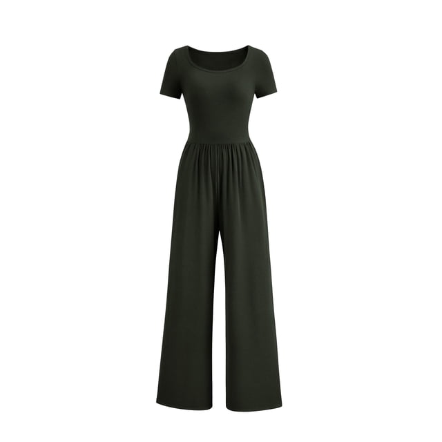 Mono Enterizo PRETTYGARDEN de Pierna Ancha con Escote Cuadrado M