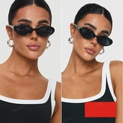Retro Oval Sunglasses for Women Men Fashion Small Oval Sunglasses 90s Vintage Shades