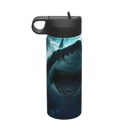 

Uemuo Undersea Shark Print 18oz Sports Insulated Kettle Water Bottle Outdoor Sports Bottle Insulated Hydration Bottle with Handle & Flip Straw