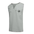 thumbnail image 4 of LNZGNM Men's Tank Top Lace-Up Linen Sleeveless Tank Top, Breathable Summer Tank Top Sleeveless Workout Tank for Men,Gray(XXXL), 4 of 5