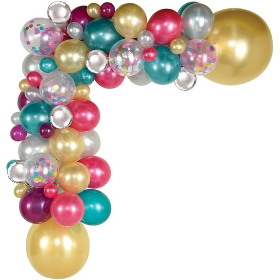 Amscan 110871 New Year's Colorful Confetti Balloon Garland Kit, Multicolor