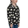 thumbnail image 3 of Pofeuu Daisies Flowers Print Kids Pullover Hoodies Warm Thick Hooded Sweatshirt with Packet for Boys Girls-Small, 3 of 6