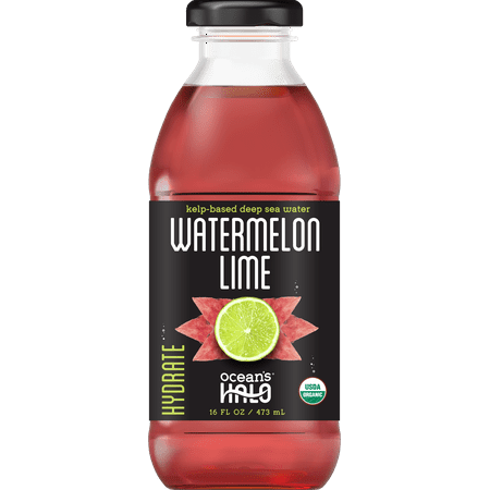 Ocean's Halo, Organic Deep Sea Water, Watermelon Lime, 16oz