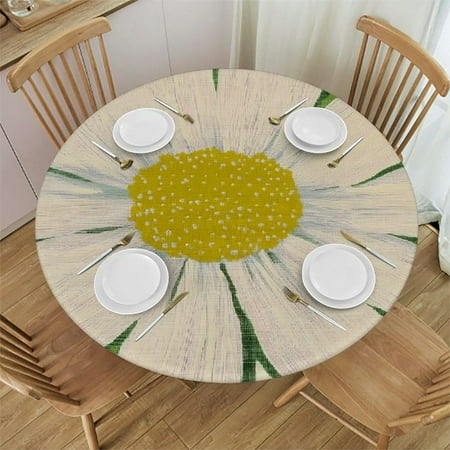 

SHERONV Flower Round Tablecloth 100% Polyester Fiber Stain-Resistant Ideal for Indoor and Outdoor Dining Kitchen Farmhouse Waterproof - Wedding Party Picnic Restaurant 31 -35