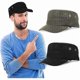 thumbnail image 1 of 2 pcs Military Style Cap Men Cotton Army Cap Unisex Army Military Flat Cap, 1 of 5