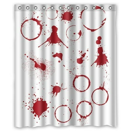 Shower Curtain Blood HelloDecor Blood Shower Curtain Polyester Fabric Bathroom Decorative Curtain Size 60x72 Inches ()