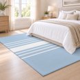 Area Rug 4x6ft, Slate Blue Striped Low Pile Washable Rugs for Entryway ...
