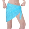 thumbnail image 3 of Disketp Sky Blue Glitter Women Swimsuit Cover Up Short Chiffon Summer Beach Sarong Bikini Wrap Skirt Bathing Suit, 3 of 7