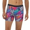 thumbnail image 2 of Picia Tropical Leaves Pattern Men's Athletic Long Leg Briefs , Performance Stretch Underwear，Moisture-Wicking, 2 of 7