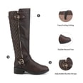 thumbnail image 4 of Bota DREAM PAIRS UTAH hasta la rodilla con tacón grueso marrón 8.5, 4 of 9