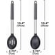 thumbnail image 4 of Set Of 2 Silicone Cooking Spoons, Non Stick Solid Basting Spoon, Heat-Resistant Kitchen Utensils, Mixing, Serving, Draining, Stirring(Black), 4 of 5