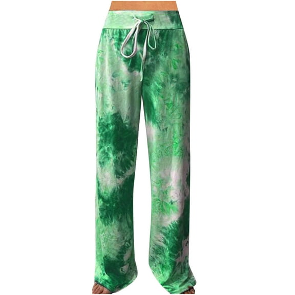 Aoochasliy Plus Size Womens Pants with Pockets Clearance Trendy Women Print Lightweight and Breathab Casual Loose Trouser Wide Leg Pants
